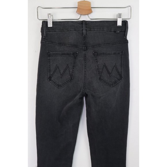 Mother High Waisted Looker Ankle Fray Skinny Jeans Lighting Up Lanterns Grey 24 - Picture 10 of 11